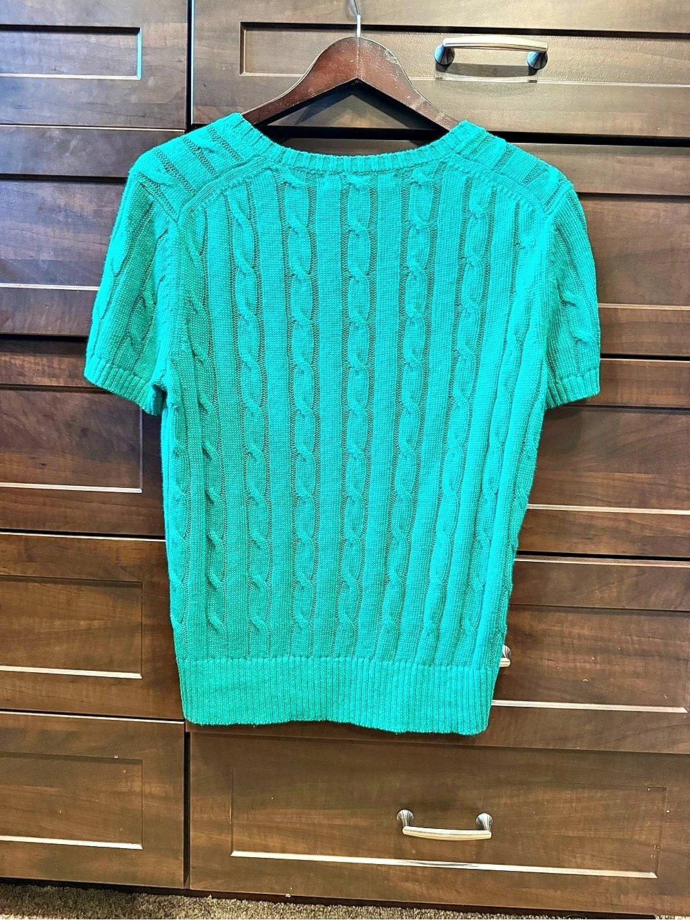 Linen Cable Short-Sleeve Shell - Picture 2 of 5
